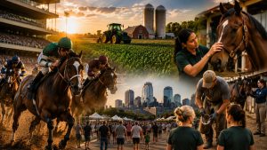 Minnesota horse racing, Thoroughbred racing, Minnesota agriculture, equine industry, horse racing jobs, Canterbury Park, horse trainers, horse farms, Minnesota economy, Minnesota HBPA