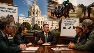 Minnesota horse racing advocacy, 2026 Minnesota election, Minnesota State Capitol, Canterbury PAC, horse racing legislation, Minnesota horsemen, Thoroughbred racing Minnesota, racing industry advocacy, Minnesota HBPA, future of Minnesota horse racing