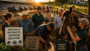 Minnesota horse racing, horsemen helping horsemen, Canterbury Park, Minnesota horse industry, Thoroughbred racing, horse racing advocacy, equine industry, Minnesota agriculture, horse owners and trainers, MNHBPA